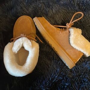Fluffy brown UGG boots in brand new condition